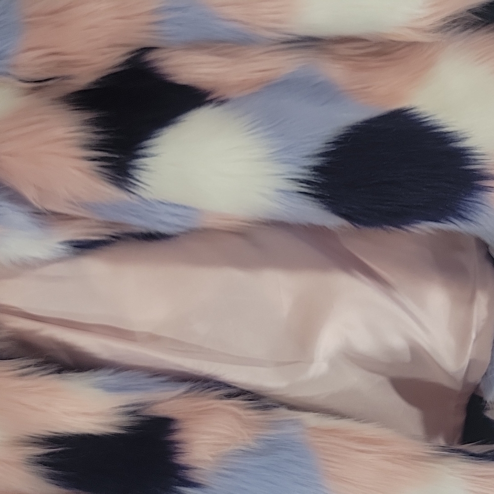 Forever 21 Chevron multicolored fur coat - Picture 5 of 7